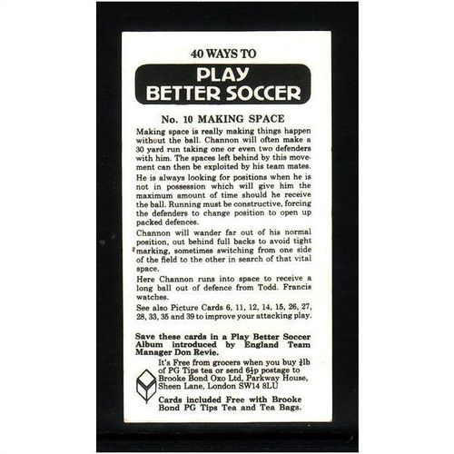 Brook Bond Play Better Soccer MAKING SPACE No 10 Mint