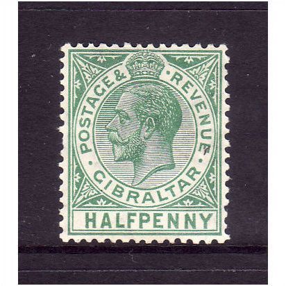 GIBRALTAR 1927 1/2d GREEN SG 89 M / MINT