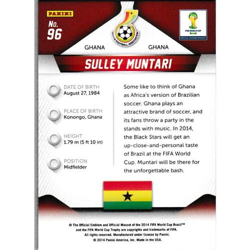 2014 Panini Prizm World Cup - #96 - Sulley Muntari