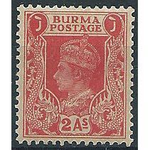 Burma 1938 SG24 2a Carmine Mounted Mint .. ..
