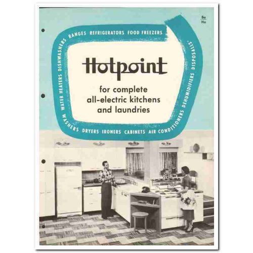 hotpoint company 1954 all-electric kitchen appliances vintage catalog