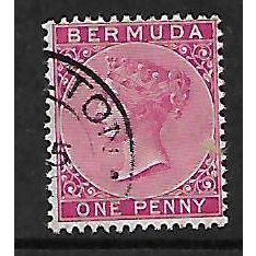 BERMUDA 1865 SG 1 1d ROSE RED FINE USED
