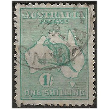 Australia 1916 SG40 1/- Blue-Green Fine Used. ..