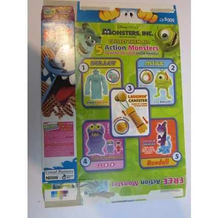 Nestle 2002 Shreddies Monsters Inc Empty Cereal Box