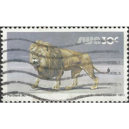 SOUTH WEST AFRICA, MAMMAL, Lion, blue 1980, 30c