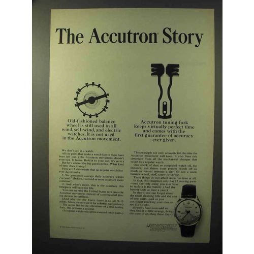 1964 Bulova Accutron Model 412 Watch Ad - The Story