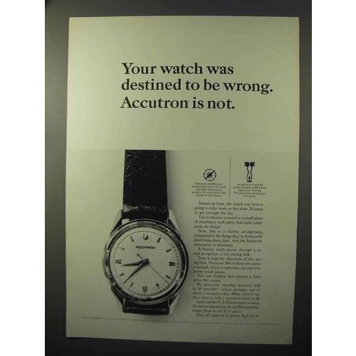 1964 Bulova Accutron Model 602 Watch Ad - Destined