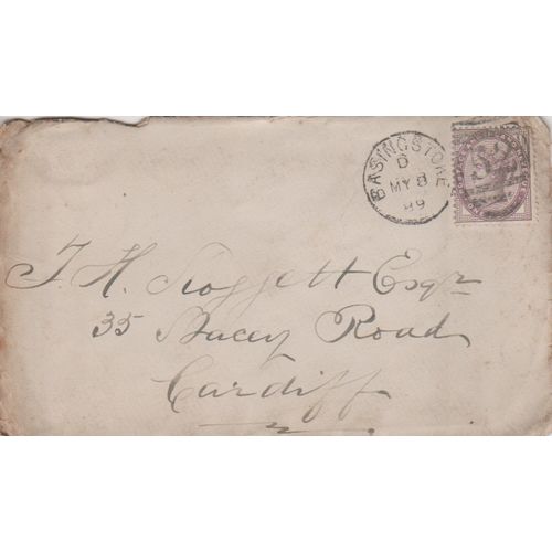 GB 1889 cover Basingstoke to Cardiff with nice 1d lilac see others