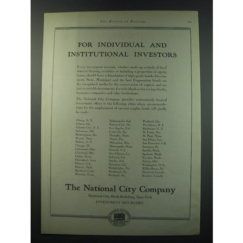 1930 The National City company Ad - For individual and institutional investors