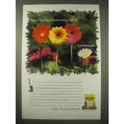1997 Peters Plant Food Ad - Preferred by 3 out of 4 Professionals