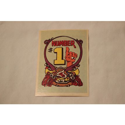 Number #1 1976 Donruss Skateboard STICKER with Stickerback