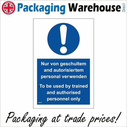 MA816 TO BE USED BY TRAINED AUTHORISED SIGN GERMAN ENGLISH BILINGUAL EUROPEAN