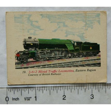A&BC Gum card, No. 19 British Railways V-2 2-6-2 mixed traffic loco