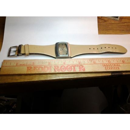 AK Anne Klein 10/5691 Tan Leather Band Water Resistant Womens Watch