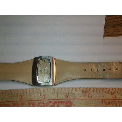 AK Anne Klein 10/5691 Tan Leather Band Water Resistant Womens Watch