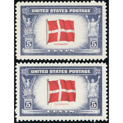 920a, Reverse Printing of Flag Colors VF NH With APS Certificate ..- Stuart Katz