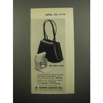 1955 Georg Jensen Advertisement - Handbag and Lily of the Valley Perfume
