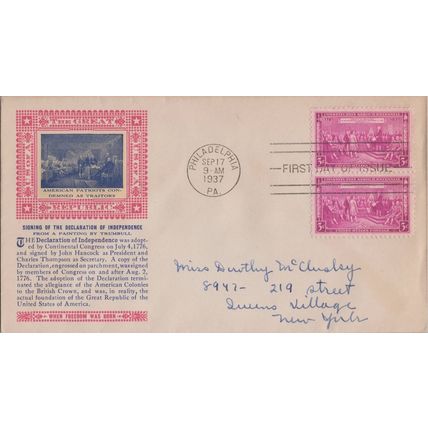 ZAYIX US MP# 798-17a FDC Laird red/gold/blue Signing Constitution 113022SM49