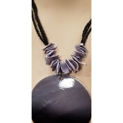Black & Gray Shell Beaded Necklace