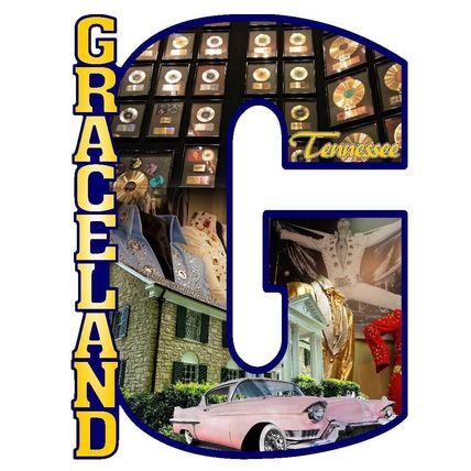 Graceland Tennessee Capital G Collage Fridge Magnet