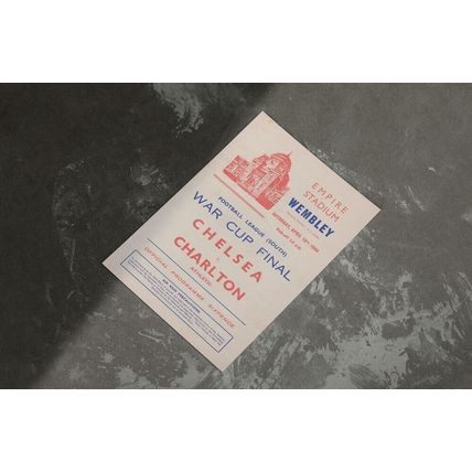 1944 FA War Cup Final Programme Cover A4 Print – Chelsea vs Charlton - CLEARANCE
