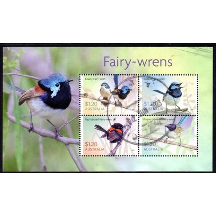 AUSTRALIA: 2023, FAIRY-WRENS, USED MINIATURE SHEET. 796/7