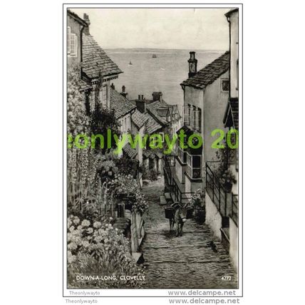 DOWN-A-LONG, CLOVELLY, DEVON, ENGLAND, 1940s, Postcard