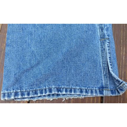 Women's Route 66 Washed Denim Relaxed Jeans Size 7/8 Wide Legs Split Hems Flaw