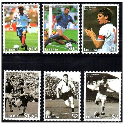 LIBERIA 1998 FOOTBALL COUPE DU MONDE FRANCE ´98 Mi. 1949-54 Yvert 1531-36