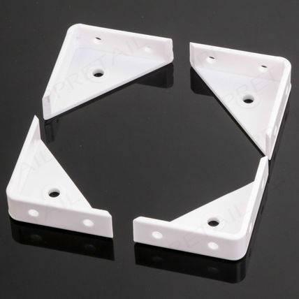 4Pc CORNER BRACE BRACKETS 2" White Plastic 90 Degree Angle Brace Repair/Fix/Join