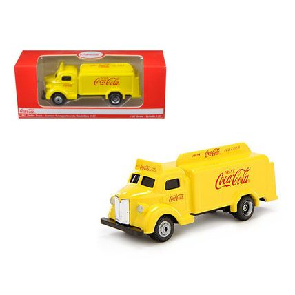1947 Coca Cola Delivery Bottle Truck Yellow 1/87 Diecast Model by Motorcity C...
