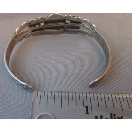 VINTAGE NATIVE AMERICAN TURQUOISE STERLING SILVER CUFF BRACELETE 16.5grams