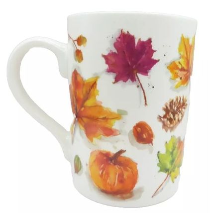 Autumn Leaves Fine China Mug Hello Autumn 10.5 CM Ceramic Gift Home Decor Drinks