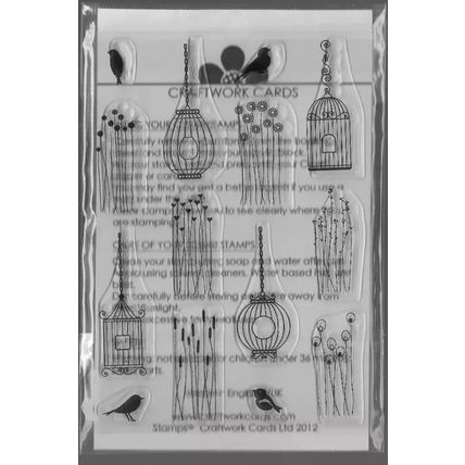 Craftwork Cards. Grasses & Birdcages Stamp Set. Stamping Cardmaking Scrapbooking