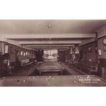 Balham London Billiard Snooker Club Bromide Real Photo Old Postcard