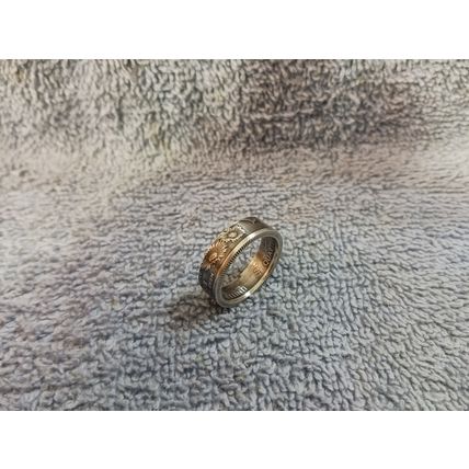 Oklahoma 90% Silver Handcrafted Washington Quarters coin ring, size 7- 1/2 2008
