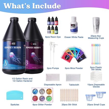 LET'S RESIN 1 Gallon Epoxy Resin Kit with Color Pigment, Crystal Clear & No Bubb