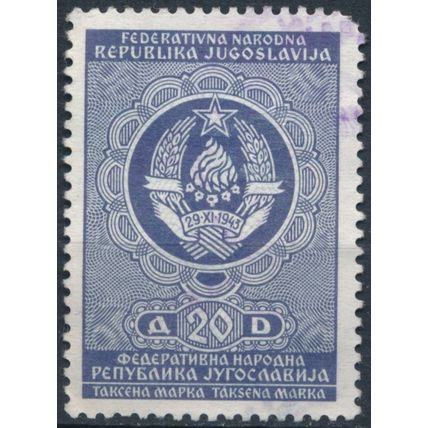 Revenue: 20d - Yugoslavia 1946 - FH - Bare R176