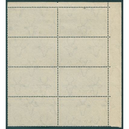 South West Africa 1938 3d.+3d. bright blue Voortrekker SG108 MNH block x8