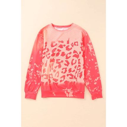 Pink Bleached Cheetah Print Sweatshirt