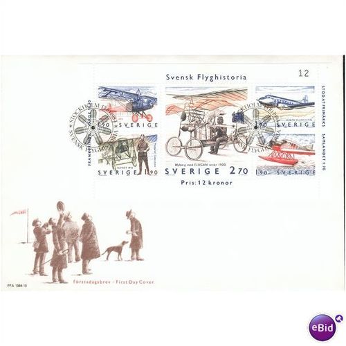 Sweden FDC 1984 - SG MS1213 - Svensk Flyghistoria