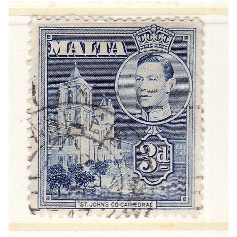 MALTA 1943 SG 223a 3d BLUE FINE USED #4