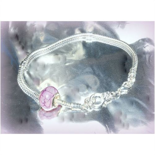 Silver Plated Bracelet Lobster Clasp European Bead Craft Jewellery 2090