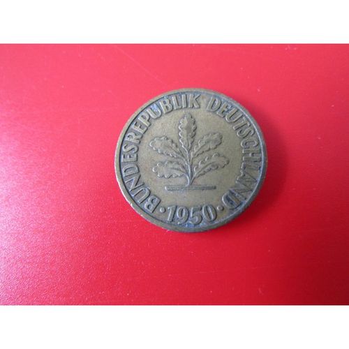 1950 GERMANY TEN PFENNIG D MINT MARK FREE POST. AAU