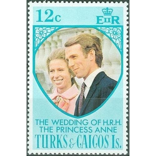 Turks Caicos 1973 Royal Wedding 12c Princess Anne Unmounted Mint NHM SG403 stamp