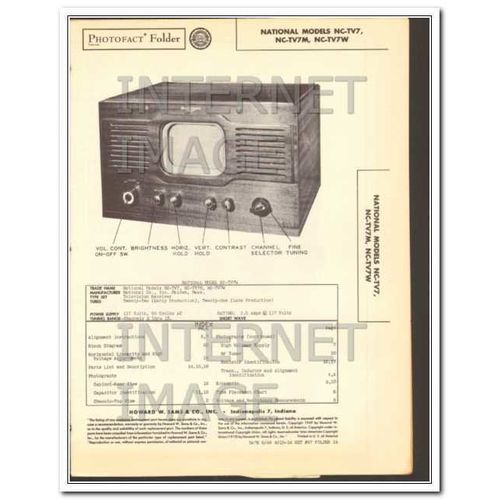NATIONAL model TV7 TV7M TV7W television receiver Sams Photofact manual