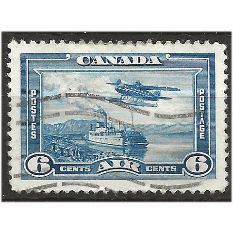 Canada 1937 SG371 6c Blue AIR Good/Fine Used ... ..