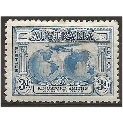 Australia 1931 SG122 3d Blue Smith's Flight Mounted Mint . .. .