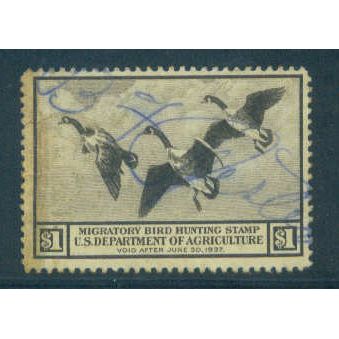 Used RW3 $1 Canada Geese Fine NA1722