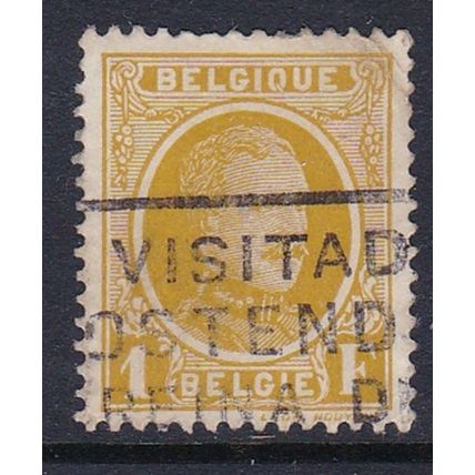 BELGIUM 1922 ALBERT I 1F YELLOW VALUE USED SG366 #2